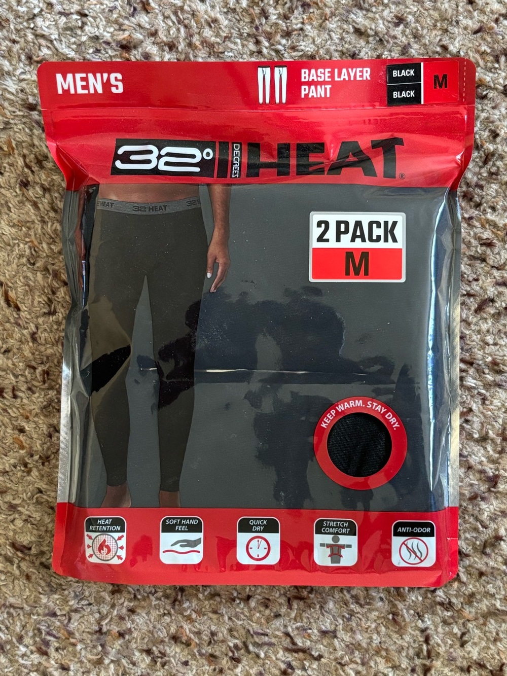 NWT 32 Degrees Base Layer Pant 2 Pack